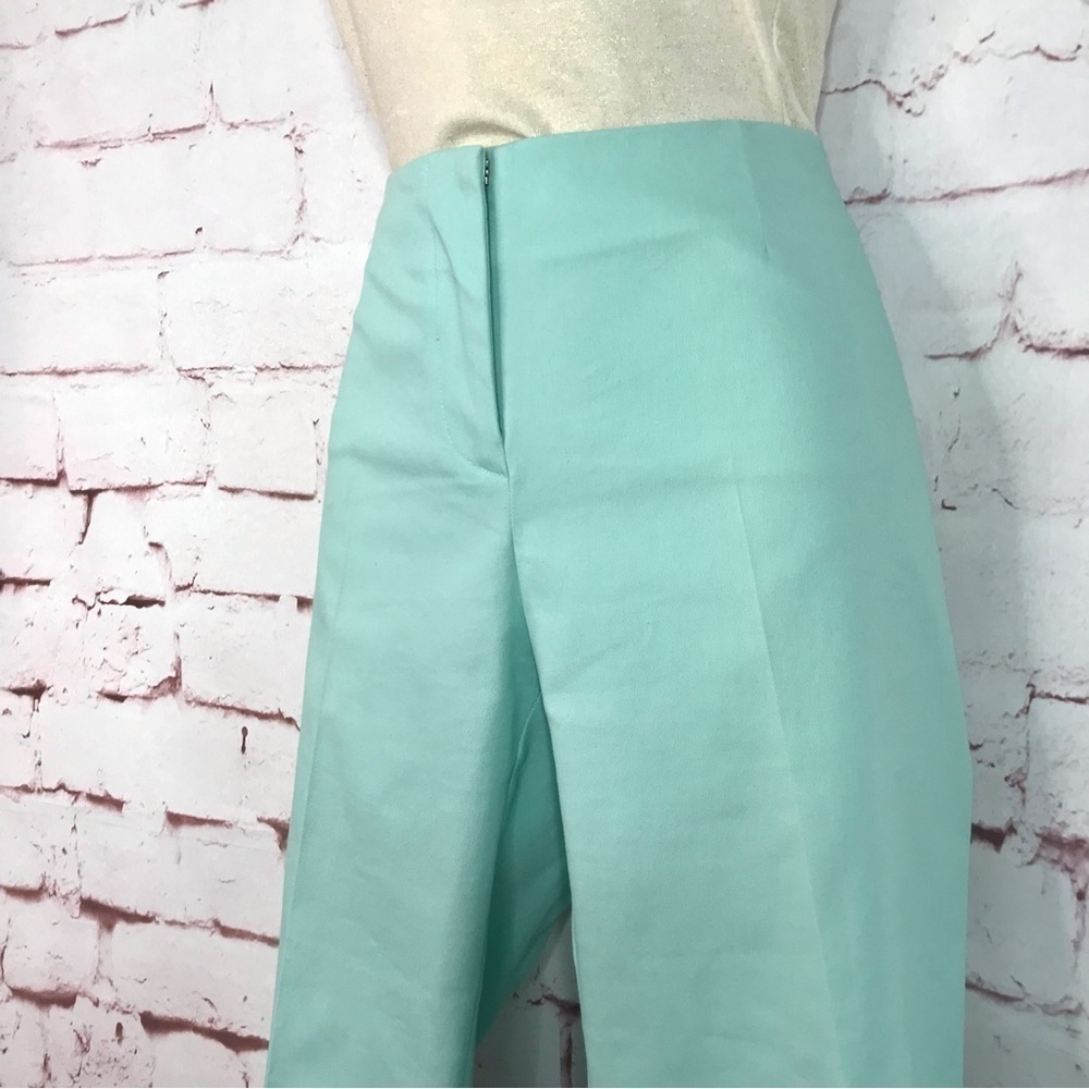BELLA COLORI Aquamarine Teal Pastel High Waist Tailored Slacks Pants Size 8 - Picture 12 of 16